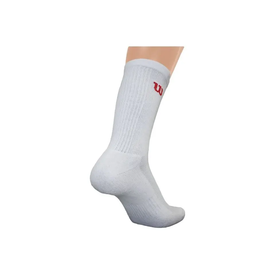 Wilson M Crew Sock 3PR/PK White - Racketshop de Bataaf