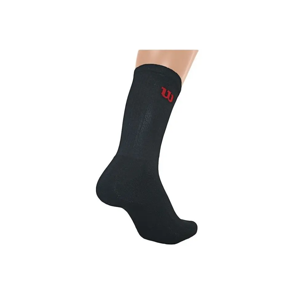 Wilson M Crew Sock 3PR/PK Black - Racketshop de Bataaf