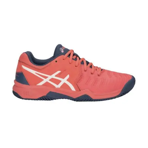 Asics Gel-Resolution 7 Clay GS papaya white - Racketshop de Bataaf