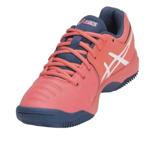 Asics Gel-Resolution 7 Clay GS papaya white front- Racketshop de Bataaf