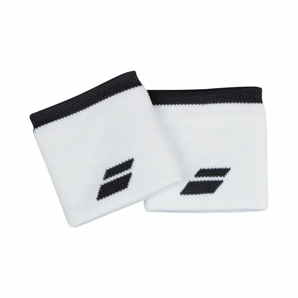 Babolat Logo Wristband White/Rabbit - Racketshop de Bataaf