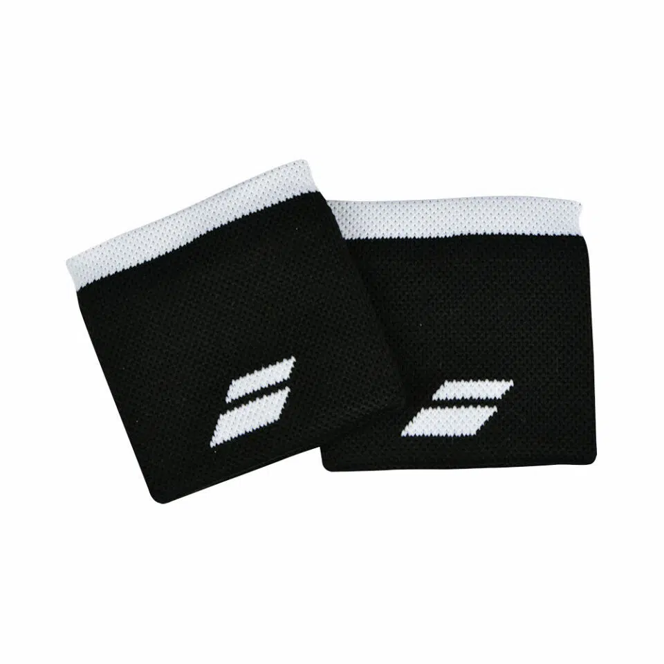 Babolat Logo Wristband Black/White - Racketshop de Bataaf