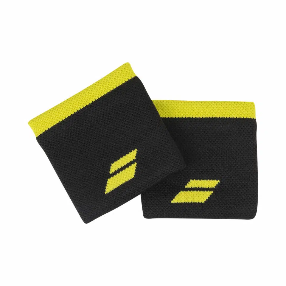 Babolat Logo Wristband Black/Sulphur/Spring - Racketshop de Bataaf